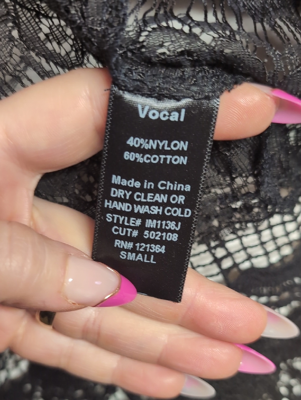 Black Lace Duster With Studs By Vocal - Picture 5 of 8
